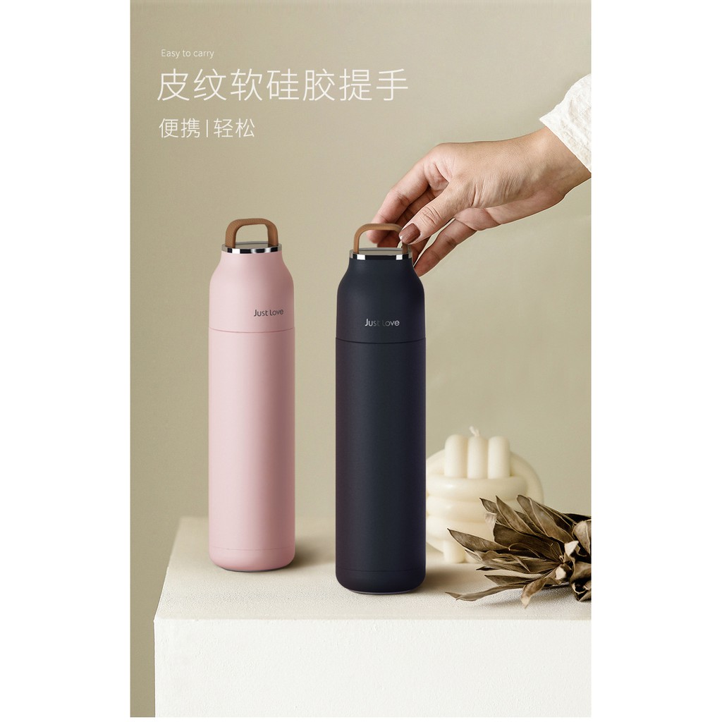 Bình giữ nhiệt 500ml dạng phích có nắp cốc thương hiệu Just love | BigBuy360 - bigbuy360.vn