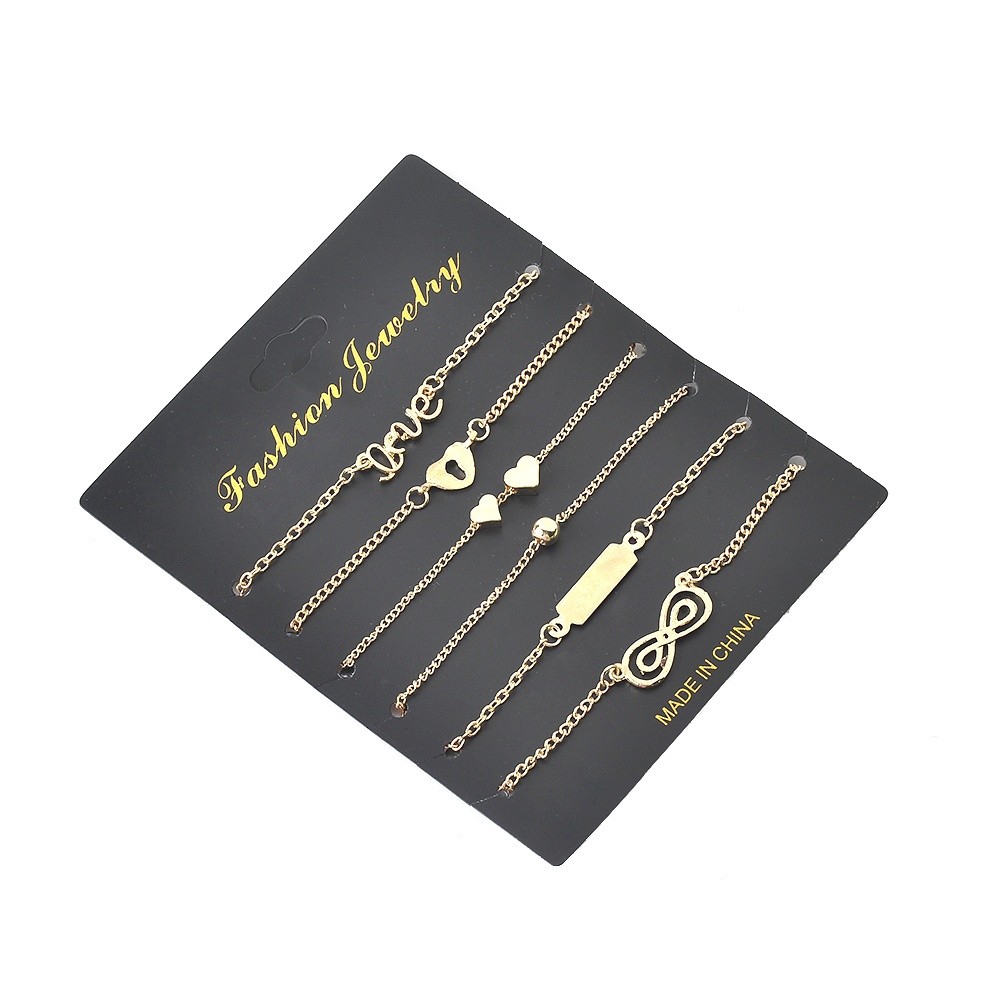 Bộ 6 vòng tay kiểu hợp kim mạ vàng đầy sang trong