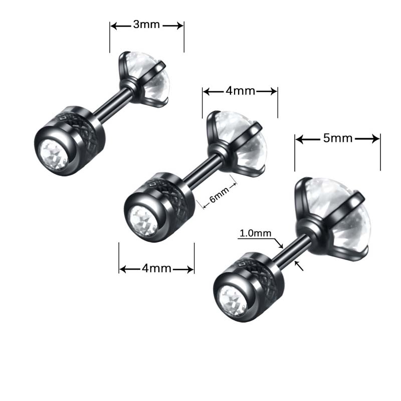 Bông Tai Bằng Thép Không Gỉ Đính Đá Zircon 16g Đẹp Mắt