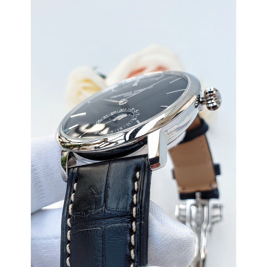 Đồng hồ nam chính hãng Frederique Constant Slimline Automatic Moonphase Blue - Máy cơ tự động - Kính Sapphire