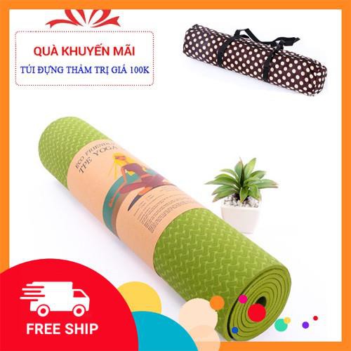 Thảm tập yoga TPE 6mm 2 lớp Đại Nam Sport + Tặng túi đựng và dây buộc