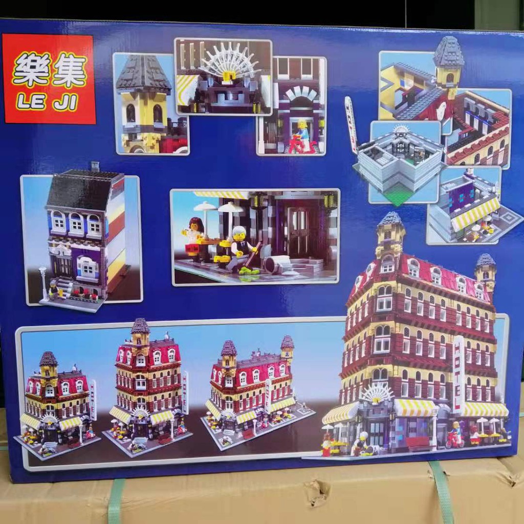Đồ chơi Lắp ghép Mô hình  Expert City Street View Cafe Corner Model Hotel  MÔ HÌNH QUÁN CÀ PHÊ KHÁCH SẠN LJ99014