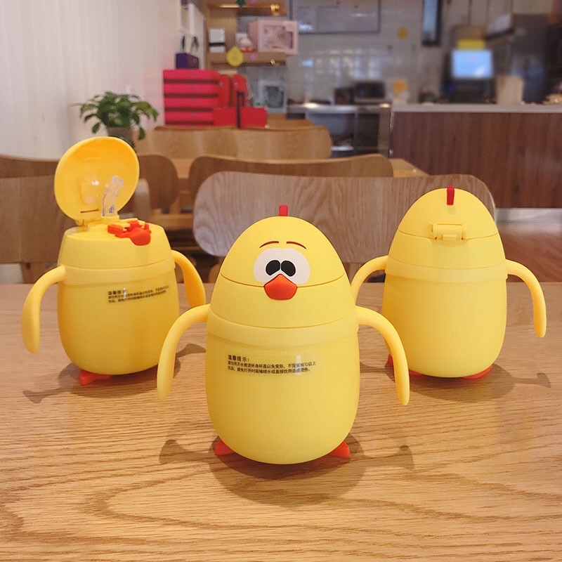 Bình Nước Chicken  Lõi Thuỷ Tinh An Toàn Cho Bé