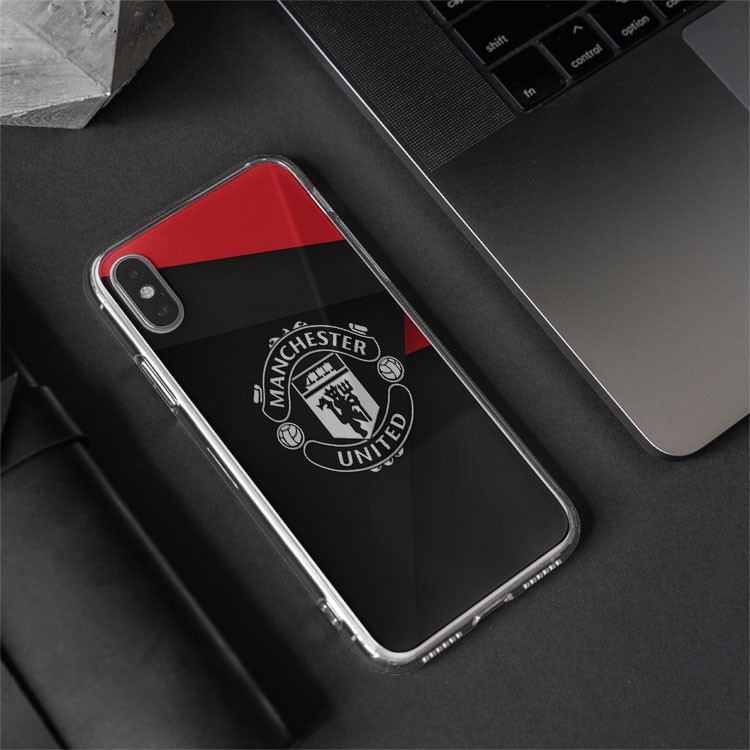 Ốp lưng logo Manchester United đỏ đen cho Iphone 5 6 7 8 Plus 11 12 Pro Max X Xr MAN20210004