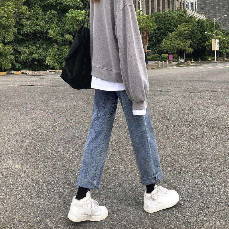 [Mã  NHUNNHUG9 giảm 5k đơn 100k] Quần jeans BAGGY NỮ, jean bò ống suông, rộng style HÀN QUỐC HOT HIT 2021 | BigBuy360 - bigbuy360.vn