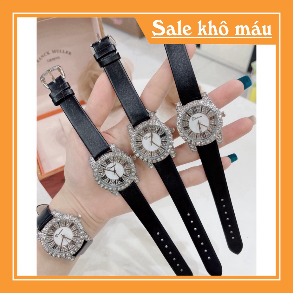 Đồng hồ DIMINI dây da mềm thiết kế đính đá kim cương nhân tạo sang trọng đeo cực sáng tay và nổi bật hình ảnh video tựụp | BigBuy360 - bigbuy360.vn