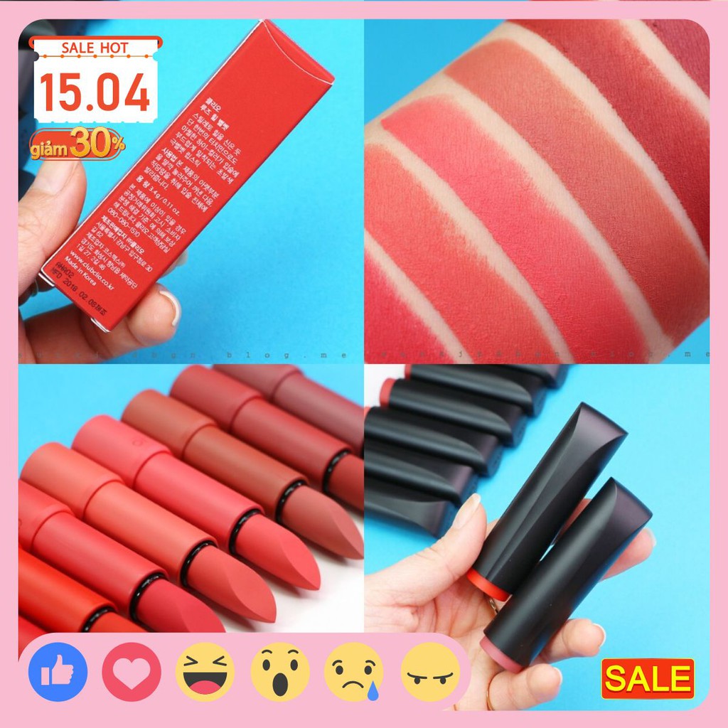 Son thỏi lì Clio Rough Heel Velvet [ Có Bill ]