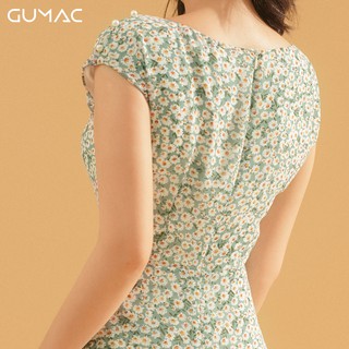 Đầm hoa vai nhún DA760 GUMAC