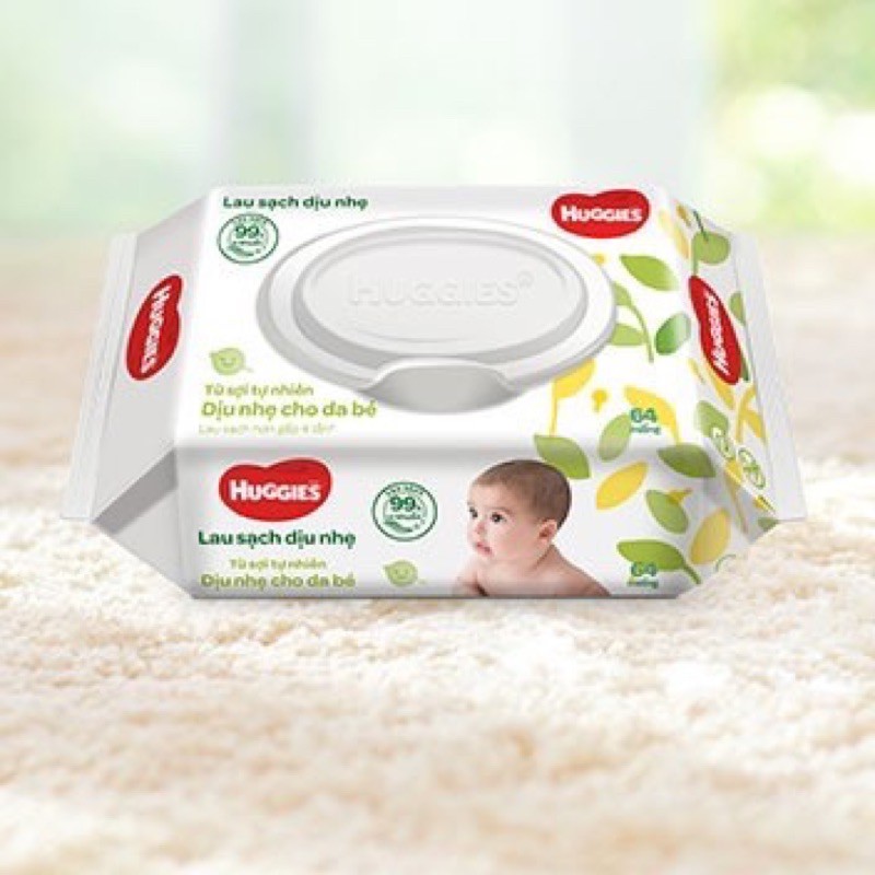 Khăn ướt em bé Huggies không mùi 64 miếng