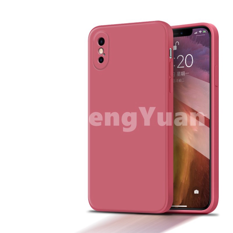 Ốp lưng dẻo màu kẹo viền cạnh vuông cho iPhone 6G/6S 6Plus 7/8Plus X/XS 11 11 Pro Max XS Max -hoanglong.store