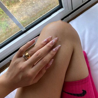 YADORNOS Set 24 Móng Tay Giả Họa Tiết Đám Mây Xinh Xắn Thời Trang