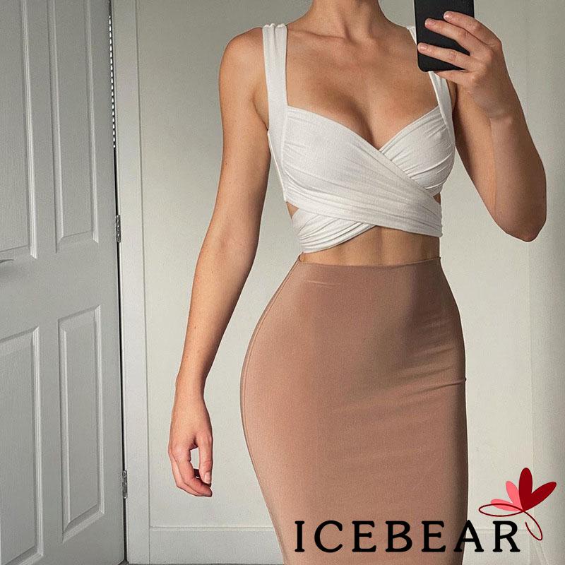 Áo hai dây cổ chữ U hở lưng màu sắc đơn giản dành cho nữ