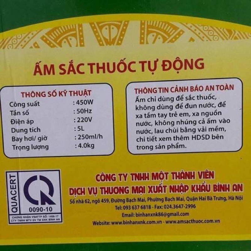 Ấm sắc thuốc Trường Thọ 5lít và 3,2 lít