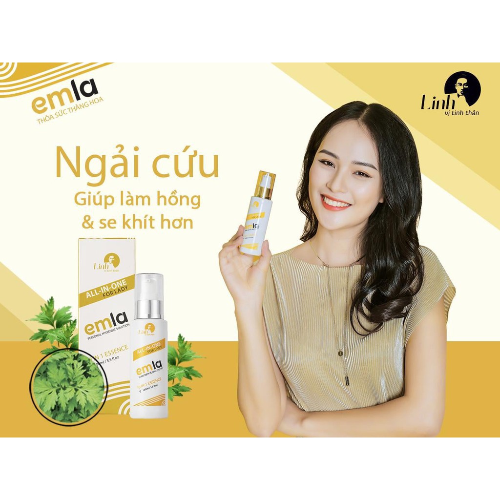 ❤️ FREESHIP ❤️Dung Dịch Vệ Sinh Phụ Nữ Emla - Thành Phần Hoàn Toàn Tự Nhiên An Toàn - Chai Emla 100ml