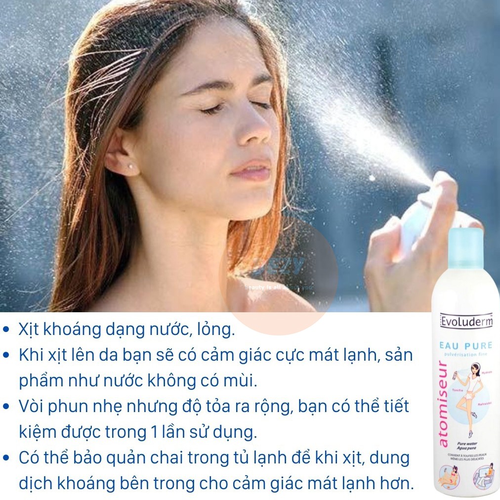 Xịt Khoáng Evoluderm Pháp CHÍNH HÃNG An Toàn Da Mụn Da Nhạy Cảm Dưỡng Ẩm Cấp Ẩm Da Khô Chăm Sóc Da Sắc Đẹp Skincare Dezy | BigBuy360 - bigbuy360.vn