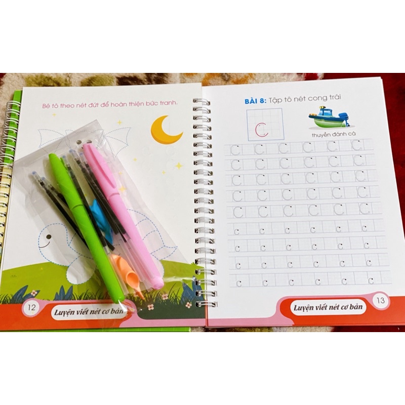 Combo 3 cuốn Vở Viết Xóa Được -Luyện Viết Không Sợ Sai - Tặng Kèm Bút
