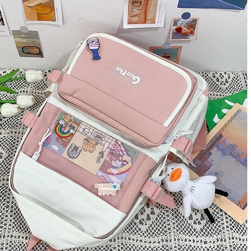 Balo nam nữ thời trang HAZIN chất liệu polyester cao cấp phối màu độc đáo đi học đi chơi phong cách unisex vừa laptop