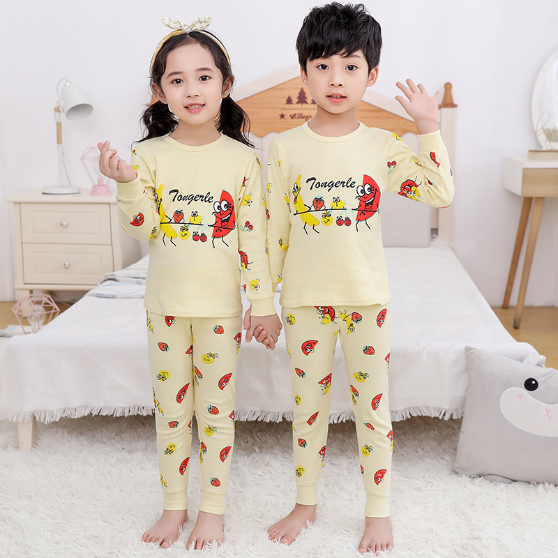 1 Bộ Đồ Ngủ Cotton Họa Tiết Hoạt Hình Cho Bé