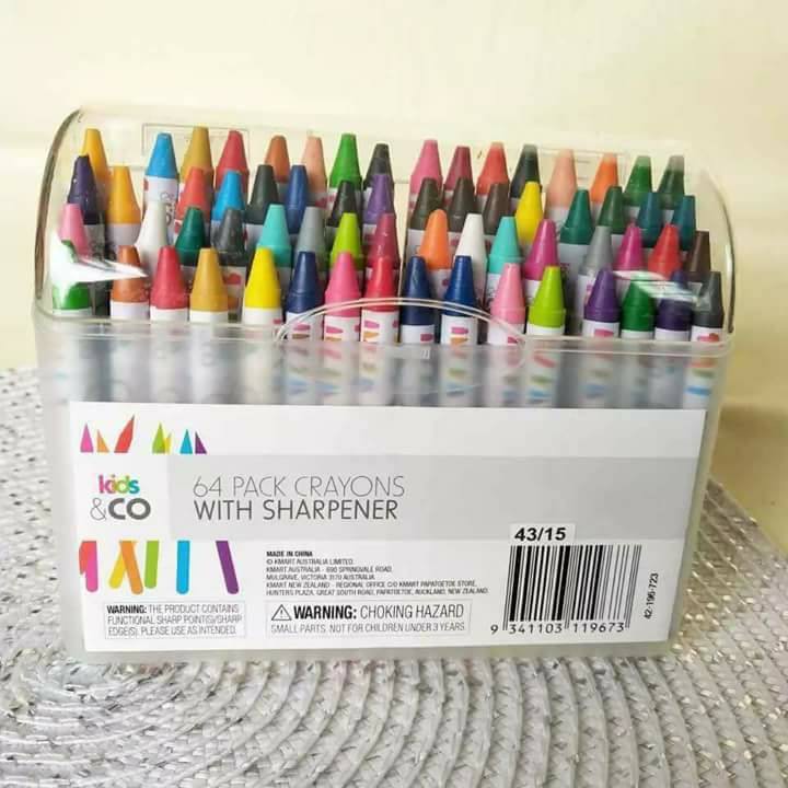 Bộ bút màu sáp 64 cây cho bé tập vẽ mẫu mới có hộp đựng bằng nhựa cao cấp (MS02)