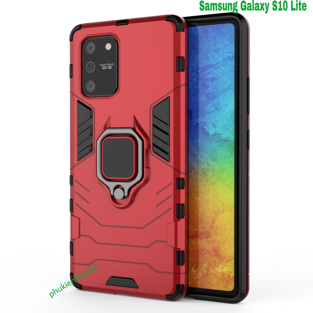 Ốp lưng Samsung S10 Lite chống sốc Iron Man Iring chống sốc siêu bền giá đỡ xem phim
