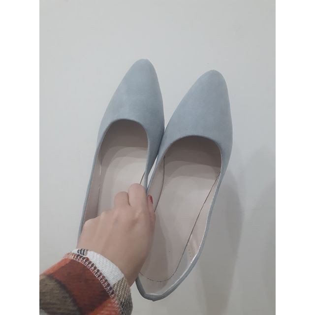 Giày búp bê màu trơn chất da lộn dễ thương nữ tính | BigBuy360 - bigbuy360.vn