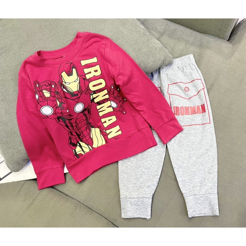 Bộ dài tay thun cotton 4 chiều chính phẩm size đại cho bé trai từ 25 đến 40kg - Bộ quần áo mùa thu