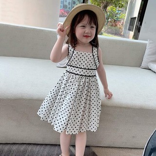[Váy cao Cấp] Váy chấm bi dành cho bé gái ( chấm bi đen trắng )