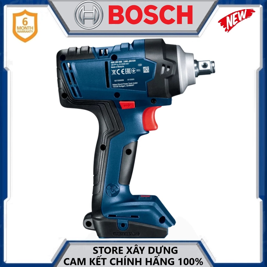 THÂN MÁY SIẾT BU LÔNG DÙNG PIN 18V 400 (N.M) BOSCH GDS 18V-400-HÀNG CHÍNH HÃNG