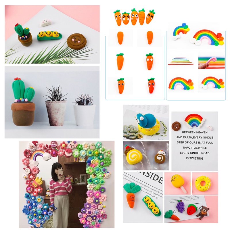 Đất Sét Nhẹ Tự Khô, Đất nặn Làm Handmade Đủ Màu Sắc Tiện Lợi 100g