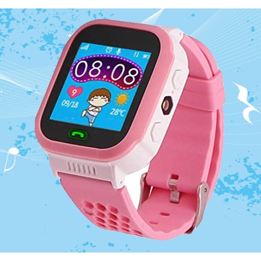 đồng hồ định vị trẻ em E5 thông minh cảm ứng , đèn pin, báo thức, SOS, học tập (Hồng)