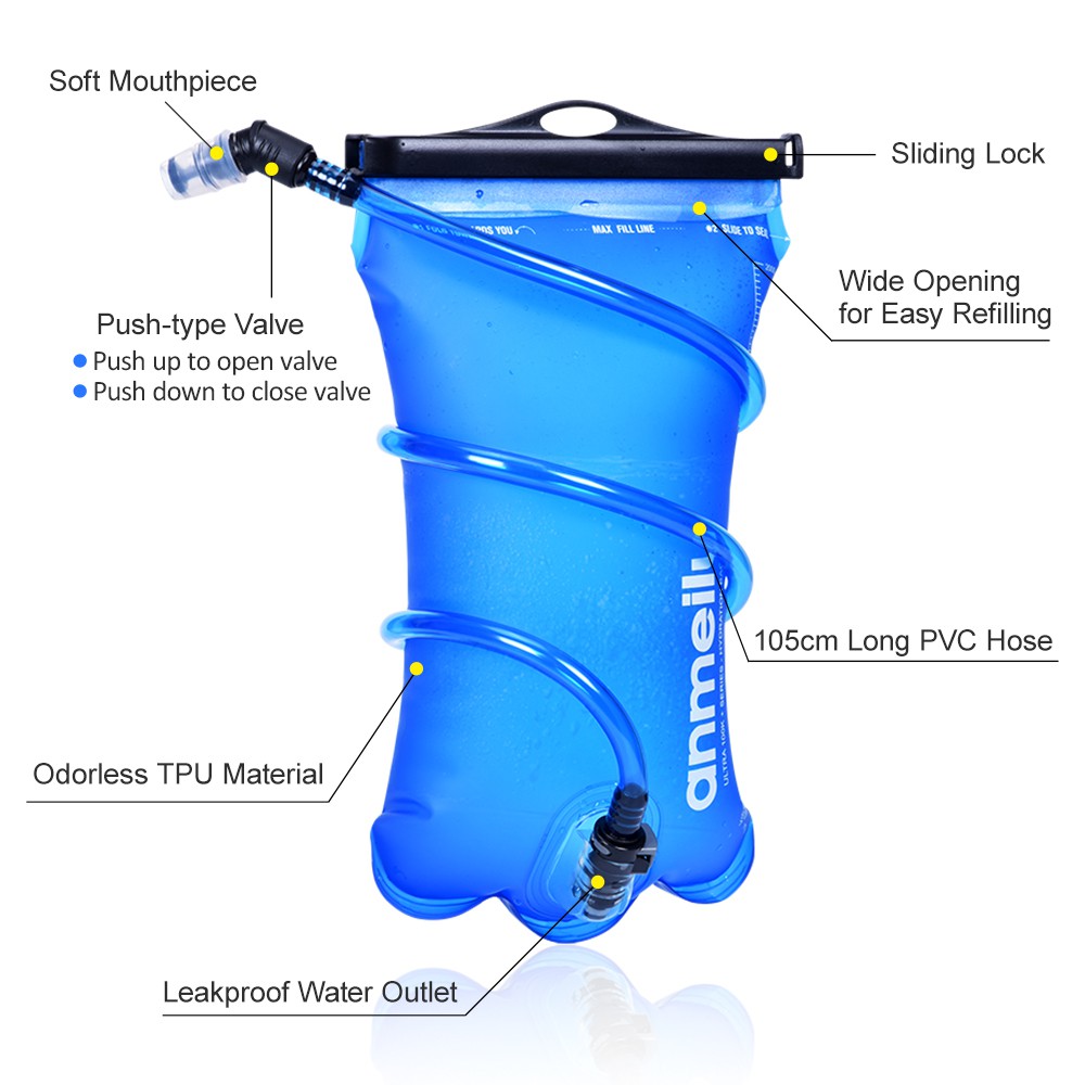 Túi đựng nước 2l chống rò rỉ dành cho đi xe đạp/chạy bộ/đi bộ đường dài/leo núi