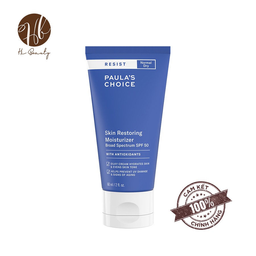 Paula’s Choice Resist Skin Restoring Moisturizer SPF 50 – Kem chống nắng cho da khô lão hóa SPF50 – 60ml