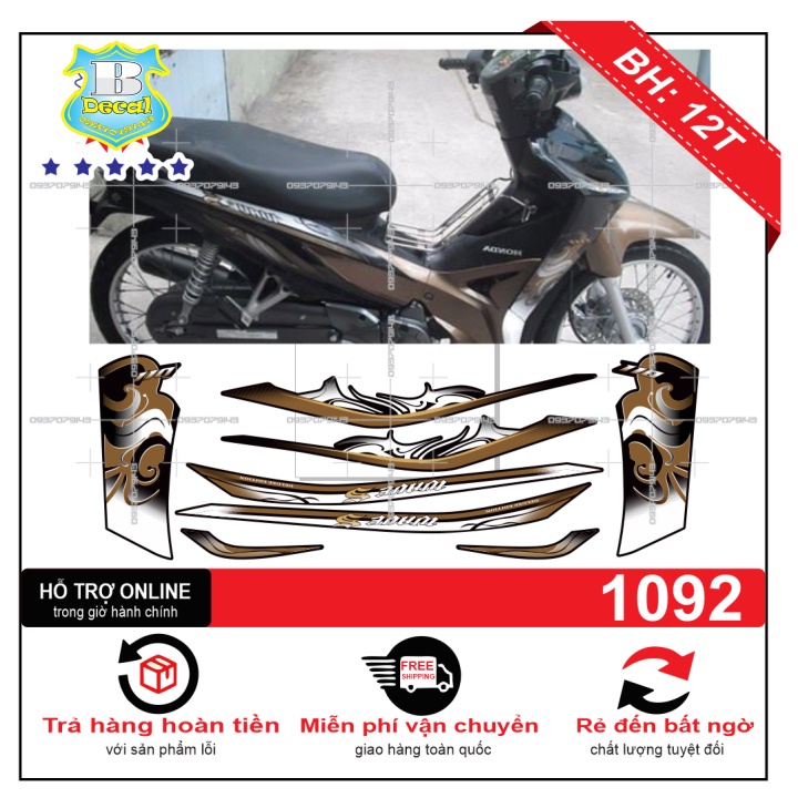( Quí khách vui lòng mang ra tiệm cho thợ dán ) Tem wave S 110 mẫu zin