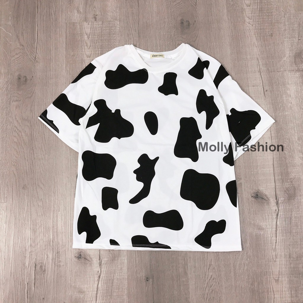 [Mã FAMARAL1 giảm 10K đơn 50K] Áo thun tay lỡ ❤️ Áo phông Unisex BÒ SỮA form rộng Freesize dành cho nam nữ Molly Fashion