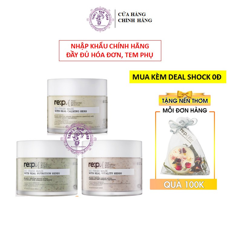 Mặt Nạ Đất Sét Cấp ẩm Và Phục Hồi Da RE:P Bio Fresh Mask With Real Herbs 130g