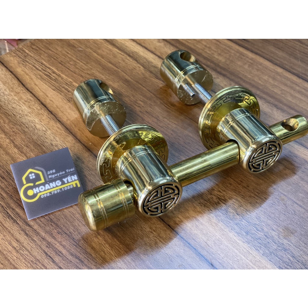 Bộ khóa trùy đồng lắp cổng, đấm chùy đồng, then trùy cài cửa chữ thọ trơn phi 38mm, khóa cửa bức bàn