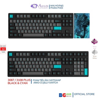 Bàn phím cơ AKKO 3087 | 3108 Plus Black & Cyan (CS Switch) / AKKO 3108 | 3098 | 3087 v2 DS Ocean Star (Switch v2)