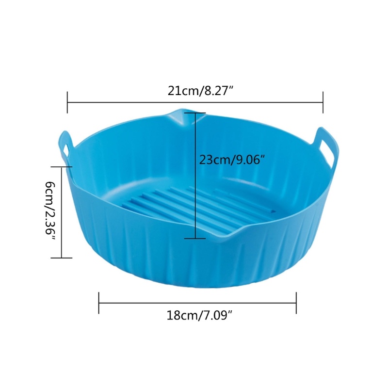 Rổ Silicone Chống Dính Hình Tròn Có Thể Tái Sử Dụng Cho Nồi Chiên Không Dầu