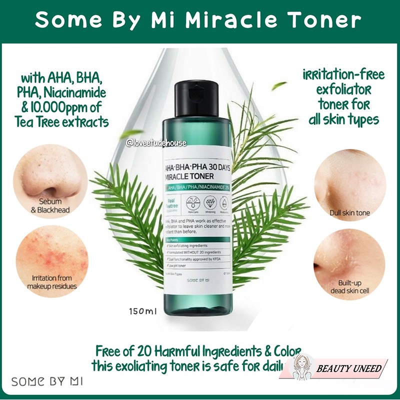 Nước Hoa Hồng Giảm Mụn Some By Mi AHA-BHA-PHA 30 Days Miracle Toner 150ml | BigBuy360 - bigbuy360.vn