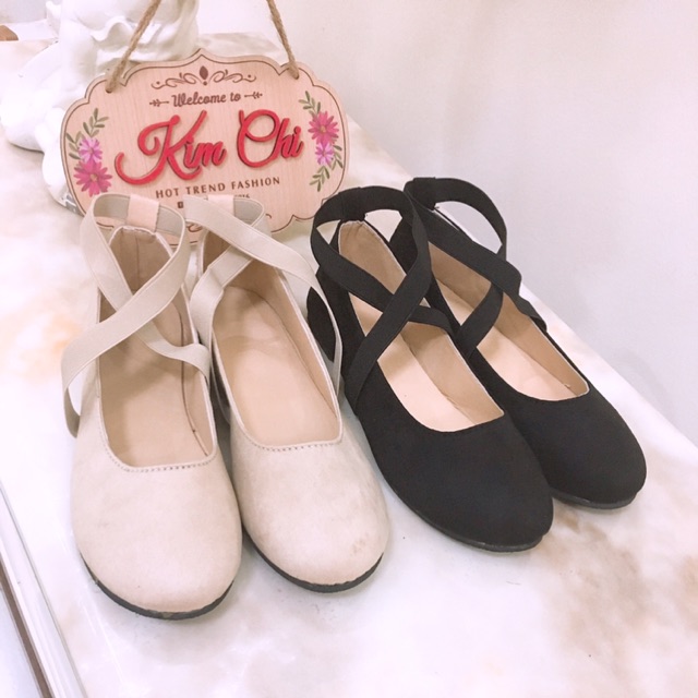 Giầy búp bê da lộn