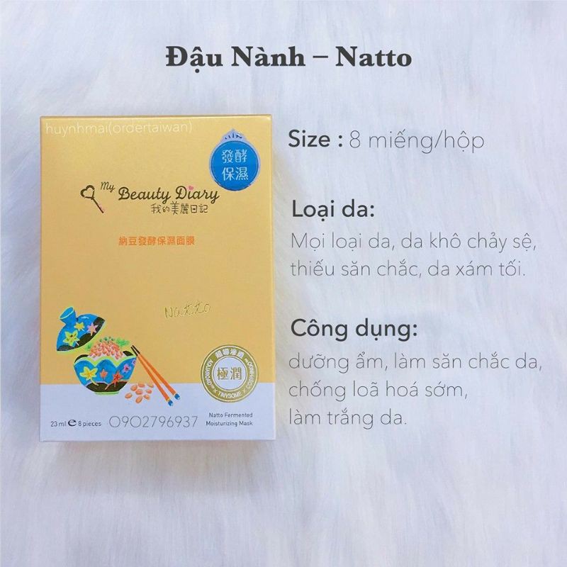 My Beauty Diary - Mặt nạ đậu Natto lên men dạng miếng