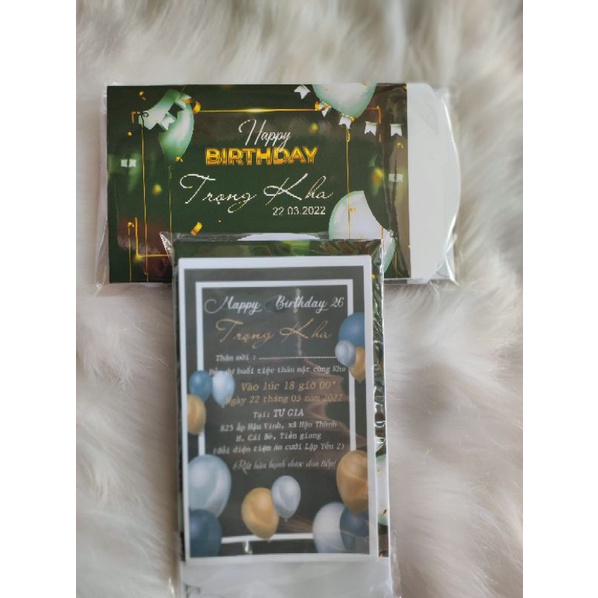 Thiệp sinh nhật người lớn. Tone đen