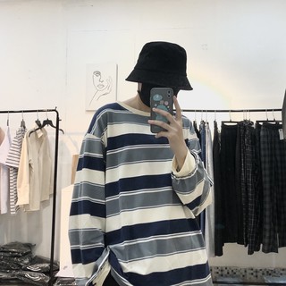 Striped long sleeve - xám trắng