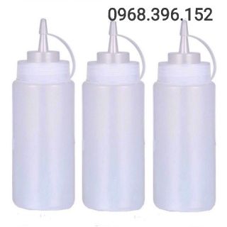 Bộ 3 bình đựng sốt, tương ớt màu trắng