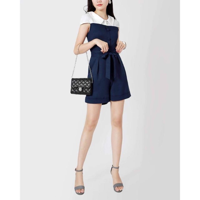 Thanh lý NEWw JUMPSUIT SHORT MENTOSA TAY CON CỔ SƠ MI