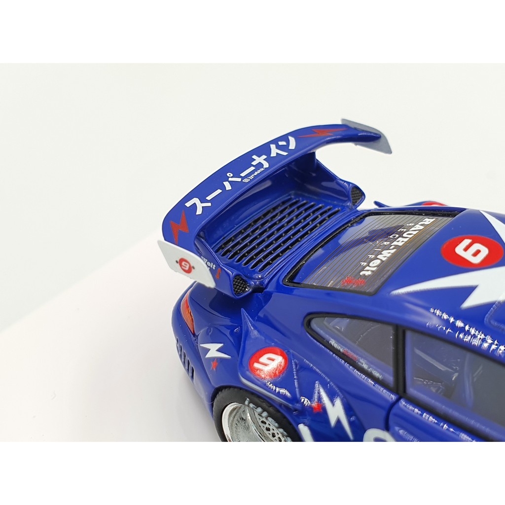 Xe Mô Hình Porsche 911(993) RWB &quot; Super Nine&quot; ver.2 Tỉ lệ 1:64 Hãng sản xuất Fuelme ( Xanh )