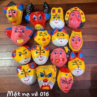 Mặt nạ vẽ hình con vật gian gian, mặt nạ đồ chơi truyền thống trang trí trung thu