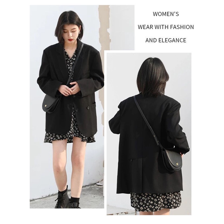 Áo Khoác Vest Tay Dài Dáng Rộng Phong Cách Phương Tây Thời Trang Xuân Thu Cho Nữ Plus Size