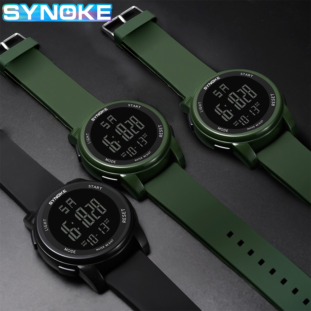 Đồng hồ nam SYNOKE Thời trang LED phát sáng không thấm nước Đồng hồ thể thao ngoài trời kỹ thuật số