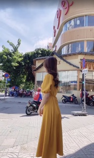 Đầm ulzzang tiểu thư vàng